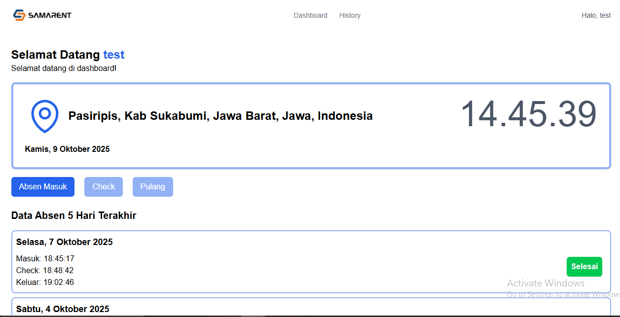 Aplikasi Absensi Driver
